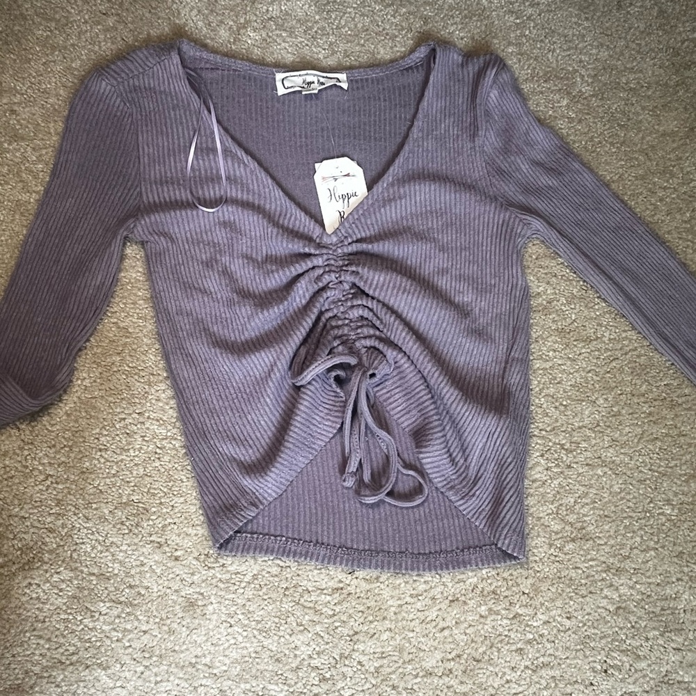 Purple scrunch top